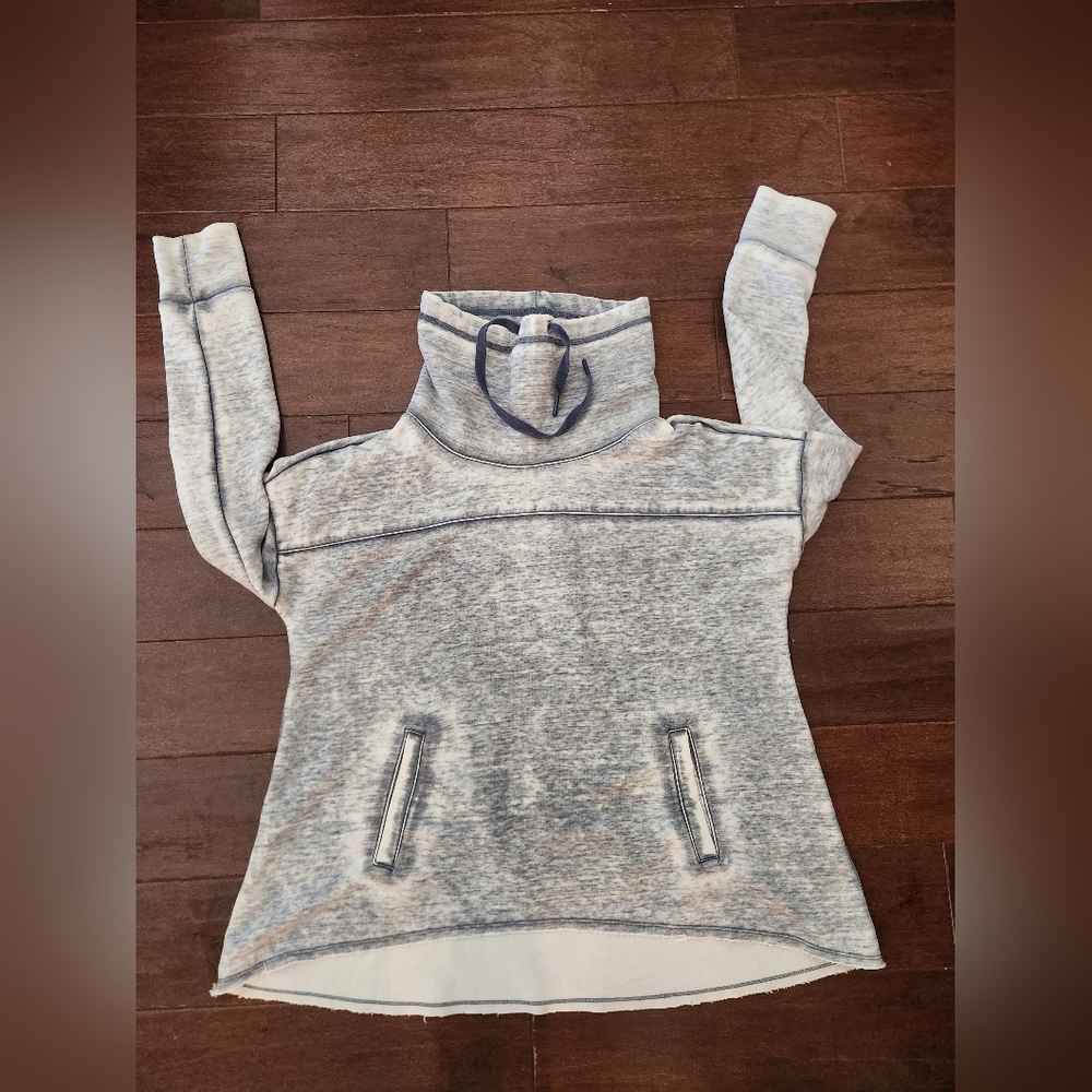 Altar'd State Cowl Neck Sweatshirt Raw Hem